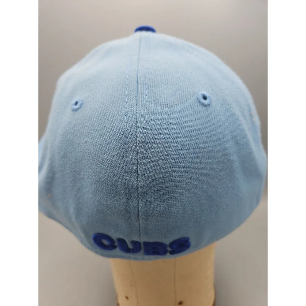 Chicago Cubs Bear Logo New Era Fitted Cap Hat Sz Medium/large Blue Baseball MLB